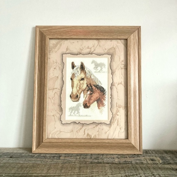 Other - Horse needlepoint framed art handmade